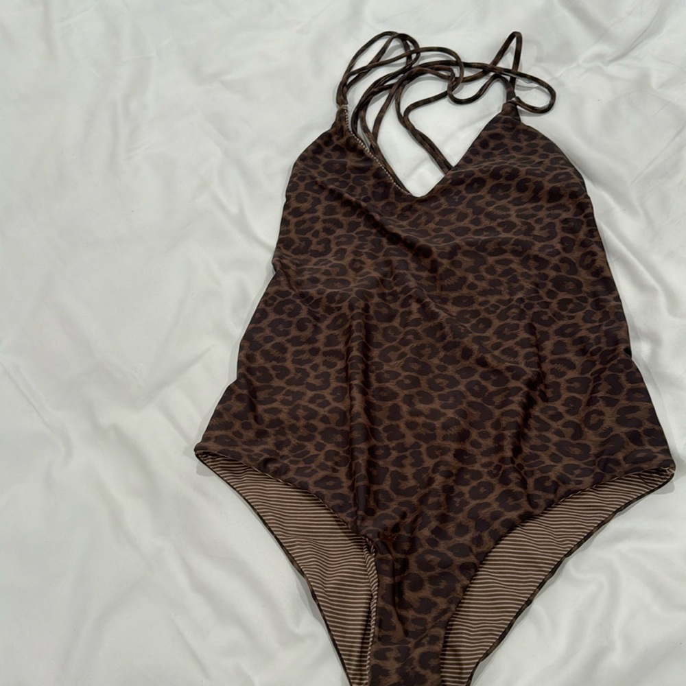 acacia swimwear Brown Leopard One-Piece Swimsuit